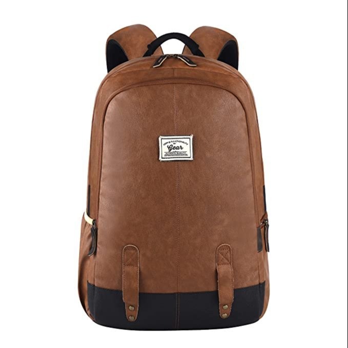 Faux Leather Water Classic Anti Theft Laptop Backpack